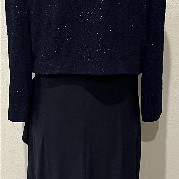 Vintage Atelier Danielle Elegant Navy Glitter Evening Gown with Jacket Fairy 14 - Picture 12 of 16